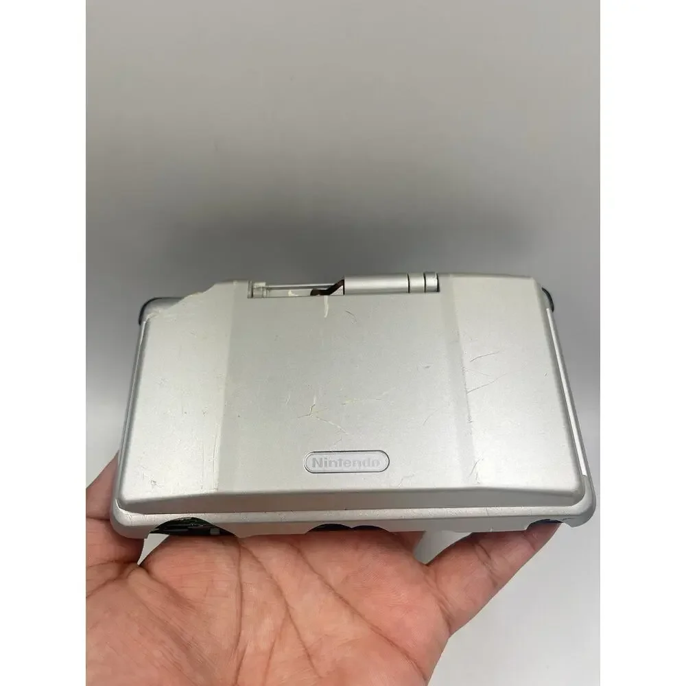 Nintendo DS Original NTR-001 Console - Silver - Broken Hinge For Parts or Repair